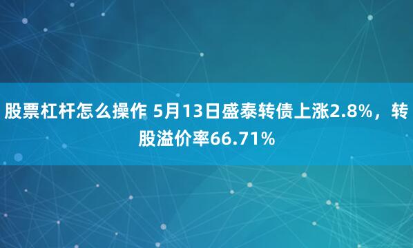 股票杠杆怎么操作 5月13日盛泰转债上涨2.8%，转股溢价率66.71%