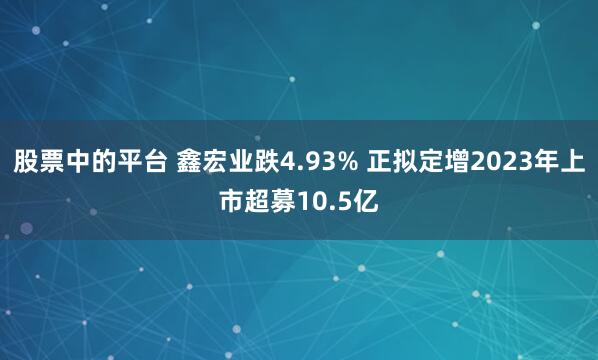 股票中的平台 鑫宏业跌4.93% 正拟定增2023年上市超募10.5亿