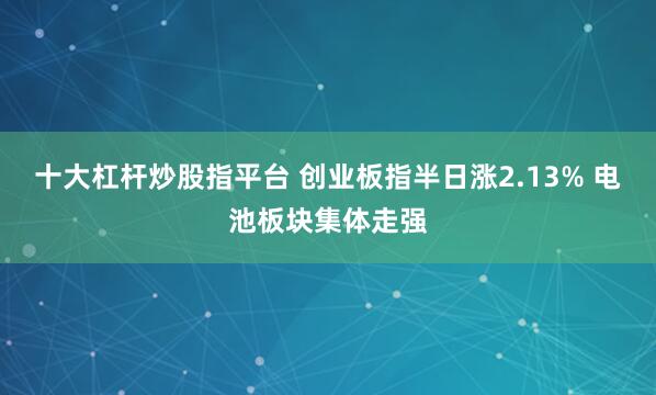 十大杠杆炒股指平台 创业板指半日涨2.13% 电池板块集体走强